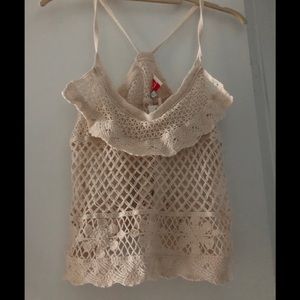 Women’s woven top natural color size S/M  NEW